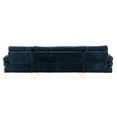 thumbnail image 3 of Upholstered U-Shape Sectional Sofa with Golden Metal Legs, Accent Sofa, Velvet Sectional Sofa, Mid-Century Velvet Sectional Sofa Couch, for Living Room Apartment, Navy, 3 of 7