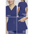 thumbnail image 3 of Stat Medical Wear Women’s Scrubs Set - 2 Pocket V-Neck Scrub Top with 5 Pocket Joggers Pant Set 100210 (Size M, Color Navy), 3 of 7
