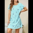 thumbnail image 4 of Camisones de Corta para Mujer, Camisetas de Dormir Estampadas para Mujer, Ropa de Dormir Estrellas M, 4 of 7