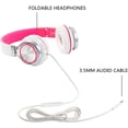 thumbnail image 3 of Headphones,BEINSOUND HW50C Stereo Folding Headsets Strong Low Bass Headphones with Microphone for iPhone, All Android Smartphones, PC, Laptop, Mp3 mp4, Tablet Macbook Earphones (White&Pink), 3 of 6