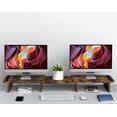thumbnail image 3 of Soporte para doble monitor, ajustable, de madera, color marrón oxidado, 3 of 9
