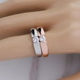 thumbnail image 5 of BAYAIXZ Classic Platinum/Rose Gold Plated Round Brilliant Cut Cubic Zirconia Solitaire Wedding Engagement Rings (Silver,11), 5 of 6