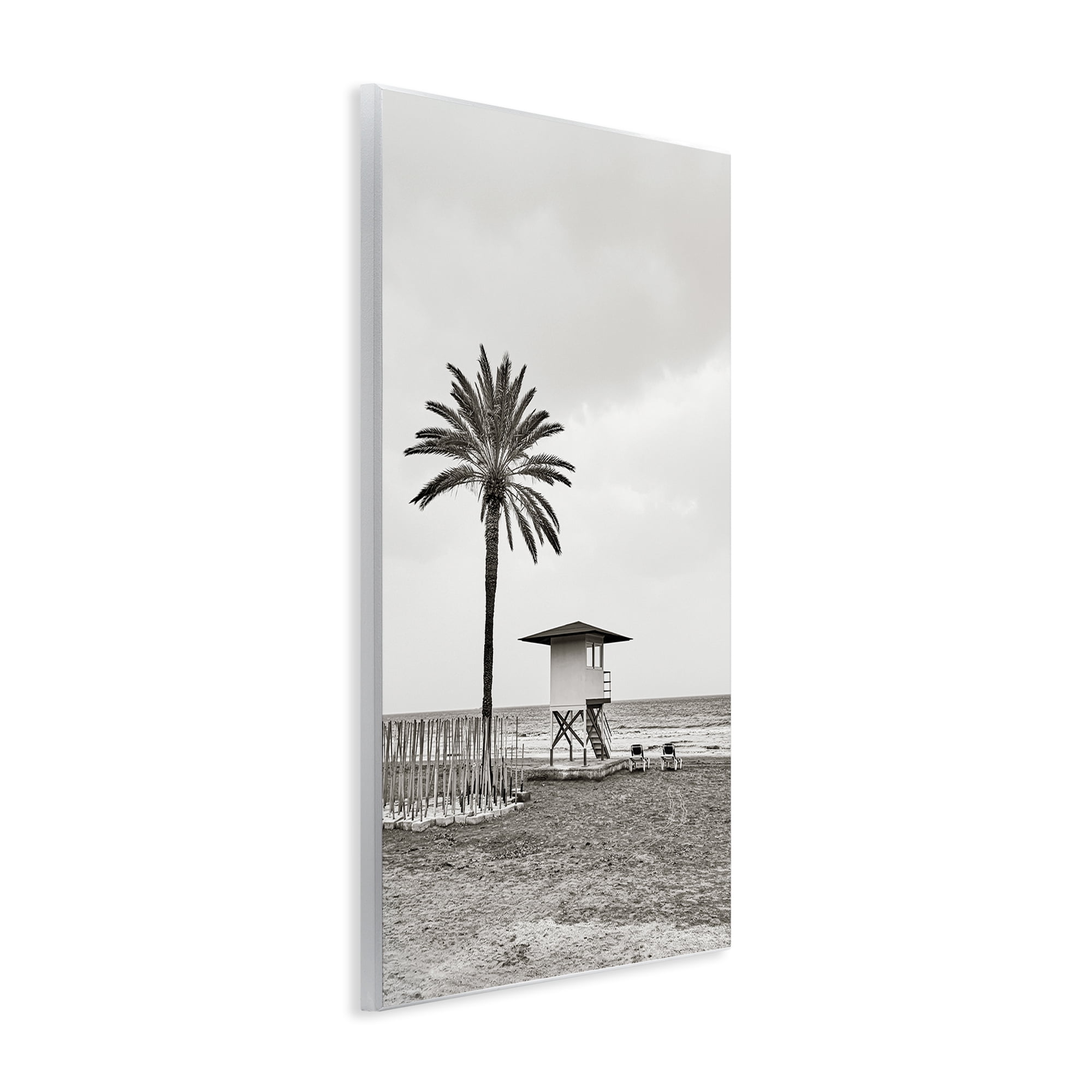 Stupell Industries Lifeguard Tower & Palm Landscape & Nature Photography Unframed Art Print Wall Art, 13 x 19