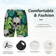 thumbnail image 5 of Haiem Skull And Palm Leaves Men'S Quick-Dry Swim Trunks: Comfortable Beach Shorts With Mesh Lining And Pockets - Ideal For Swimming And Sunbathing 3x-Large, 5 of 9