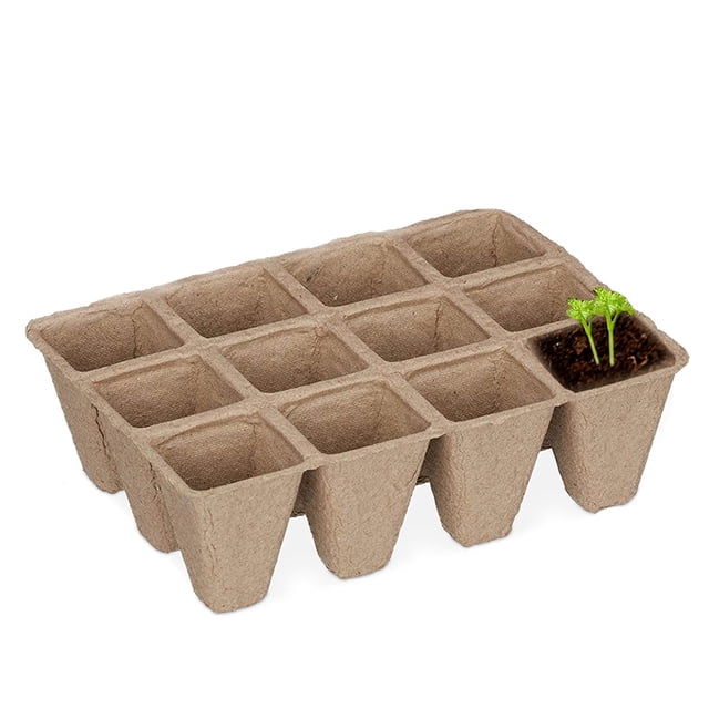 Bandeja biodegradable para plántulas de 12 secciones para viveros y jardines, desechabilidad garantizada