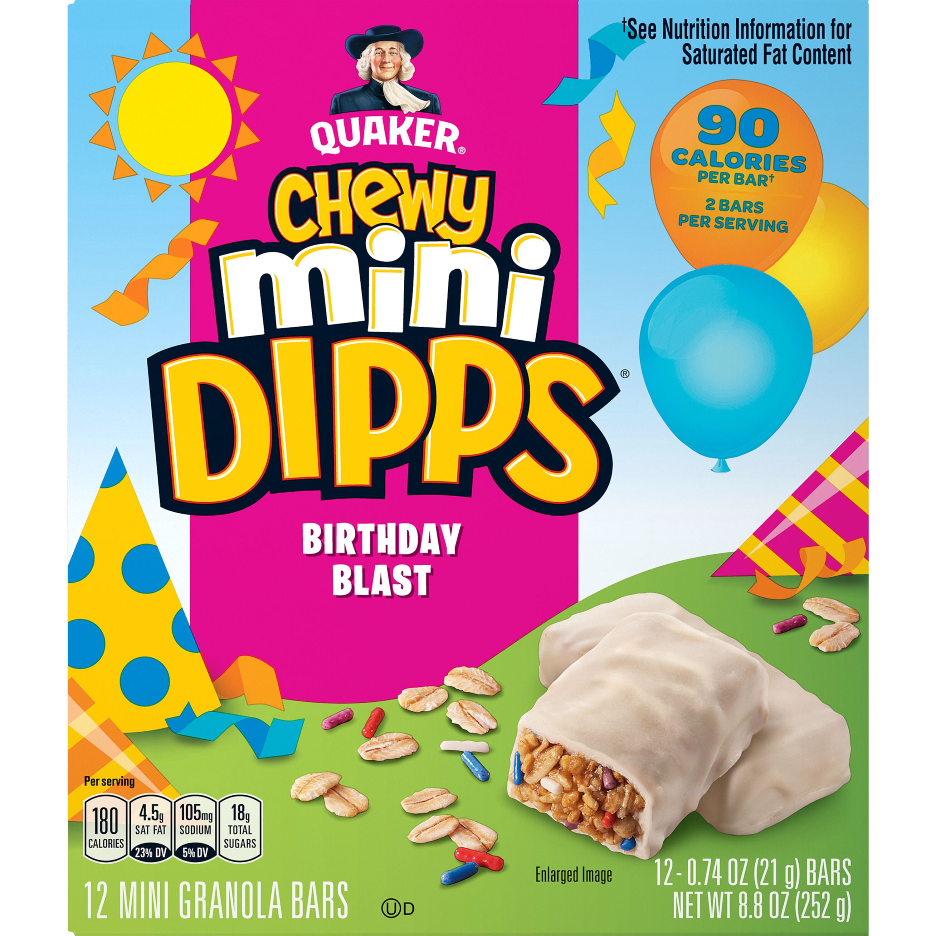 Quaker Chewy Mini Dipps Birthday Blast, 12 count