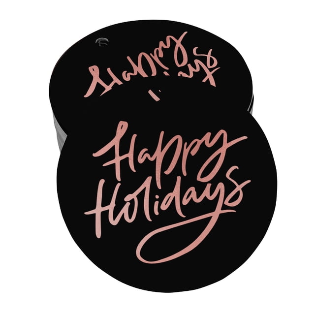 Inkdotpot Pack Of 100 Real Rose Gold Foil Paper Tags Happy Holiday Favor Hang Tags