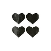 Pastease - Nipple Pasties - Petites: Two-Pair Small Liquid Black Hearts - 1.9" x 1.6"