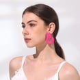thumbnail image 5 of Drop Earrings for Women Boho Rattan Earrings Handmade Straw Wrapped Hoop Drop Earrings Summer Beach Earrings, 5 of 6