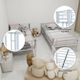 thumbnail image 4 of Alvantor Metal Bunk Bed Twin over Twin for Kids, Convertible 2 Beds, Heavy Duty Bed Frame with Under-Bed Storage for Bedroom Silver, 4 of 7