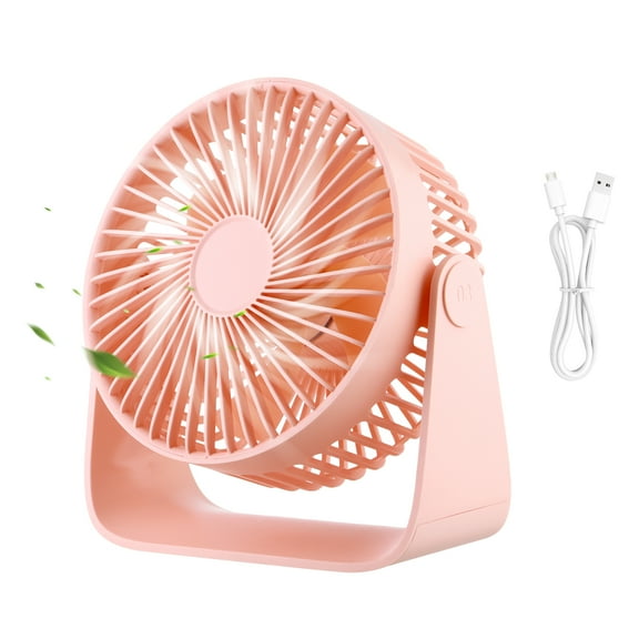 Small Room Air Circulator Fan, 3 Speeds 360° Rotation Table Fan, 30 db Low Noise, USB Rechargeable for Bedroom, Office, Travel, Camping