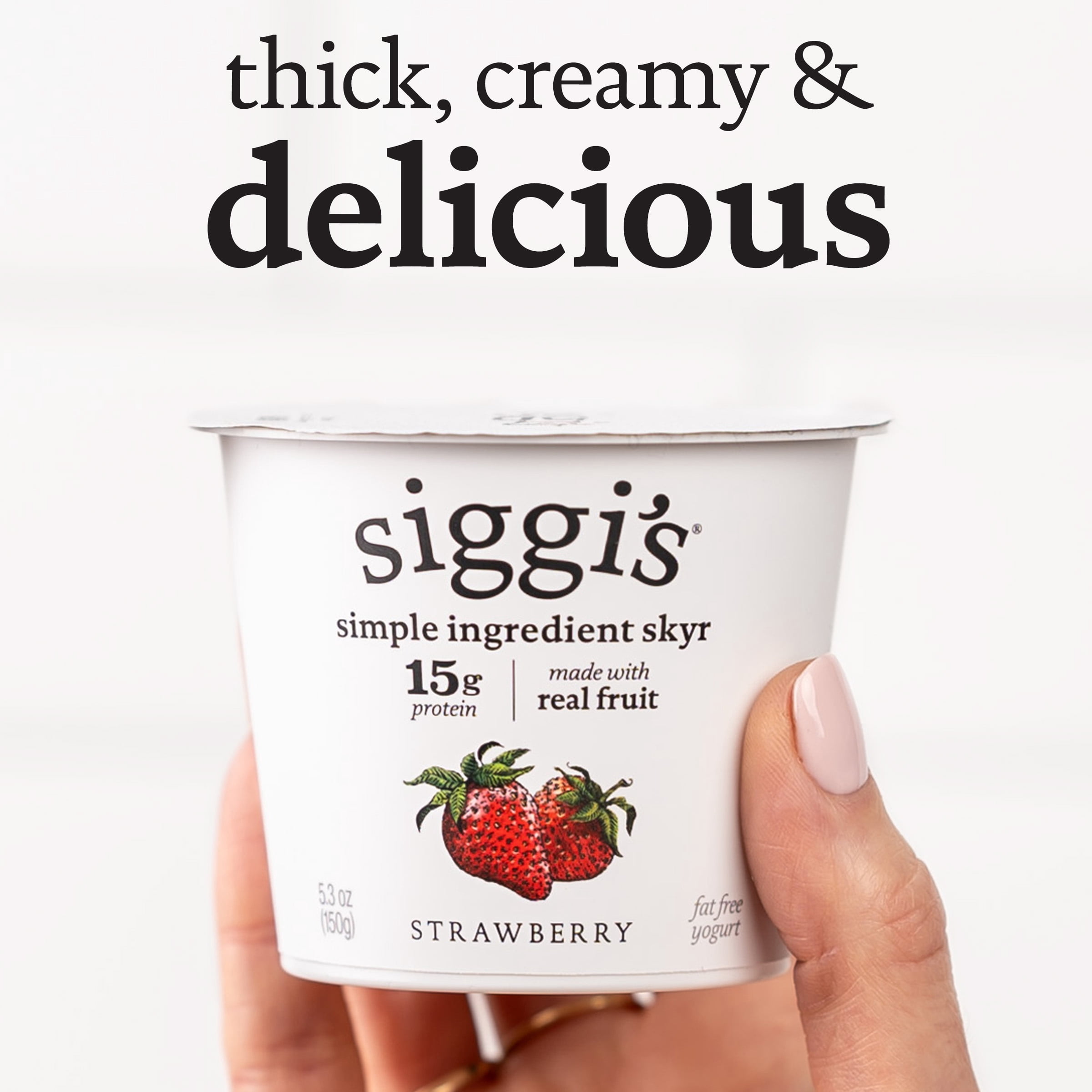 Siggi's Icelandic Skyr Nonfat Yogurt, Strawberry, 5.3 oz