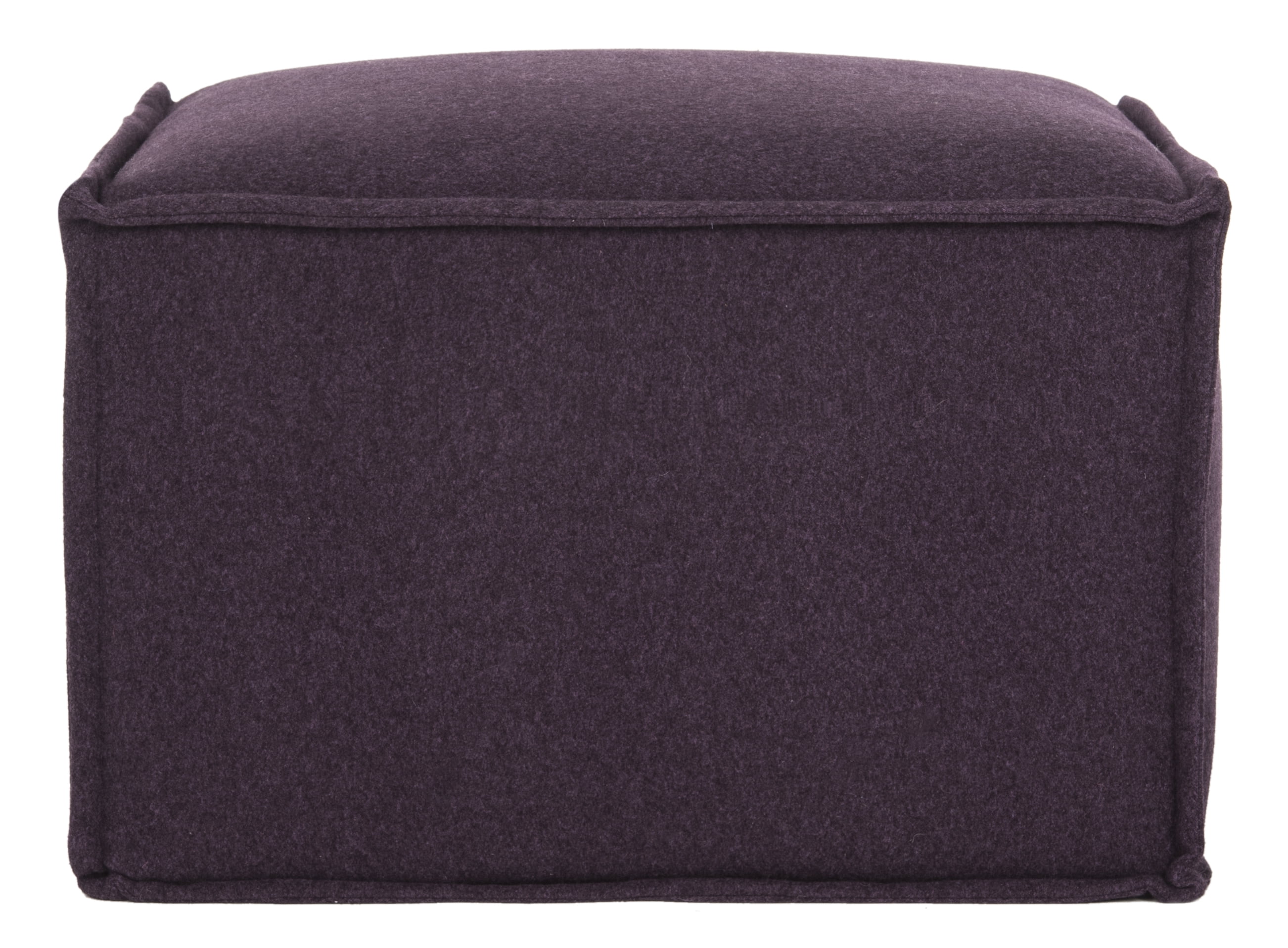 SAFAVIEH Elaine Solid Plush Upholstered Pouf, Plum