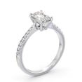 thumbnail image 2 of Meryn Jewel 1.7 Ct Emerald Cut Diamond Ring - 14K White Gold Plated Wedding Ring for Women's - Sterling Silver Solitaire Ring - Casual Jewelry for Gifts, 2 of 3