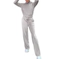 thumbnail image 2 of xiaxaixu Pyjamas 2 Pièces pour Femmes Set Mode Manches Longues Faux-Cou Tops + Pantalons Cordon de Serrage Set Loungewear, 2 of 8