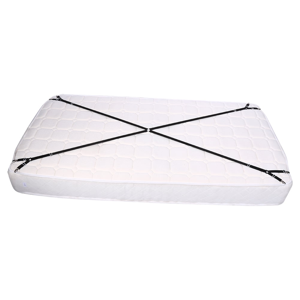 Ponacat Attaches de Drap de lit Bretelles élastiques réglables en Triangle Sangles de Maintien pour Pince Clip pour draps de lit Blanc 
