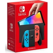 Restored Nintendo Switch OLED Model w/ Neon Red & Neon Blue Joy-Con Console - International Spec Functional in US
