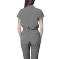 thumbnail image 3 of Scrubs for Women Scrub Sets, Slim Scrubs Stretch Top & Jogger Scrub Pants with Multi Pocket Yoga Waistband Gray L, 3 of 3