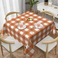 thumbnail image 5 of Autumn Fall Tablecloth 60x60 Inch Square Thanksgiving Orange Buffalo Plaids Table Cloth Table Cover Polyester Washable Wrinkle Resistant for Kitchen Dining Holiday Party Dining, 5 of 5