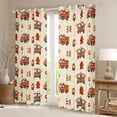 thumbnail image 2 of Erosebridal Fire Fighting Truck Curtains Pack of 2 (42x84 Each) for Kids, Cute Cartoon Curtains Blackout, 2 of 6