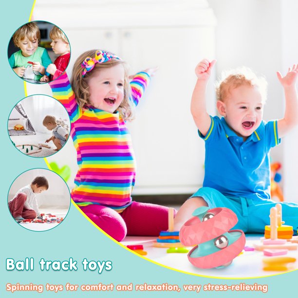 Ball Track Finger Gyro Juguetes sensoriales antiestrés para niños adultos (rosa) Ehuebsd libre de BPA