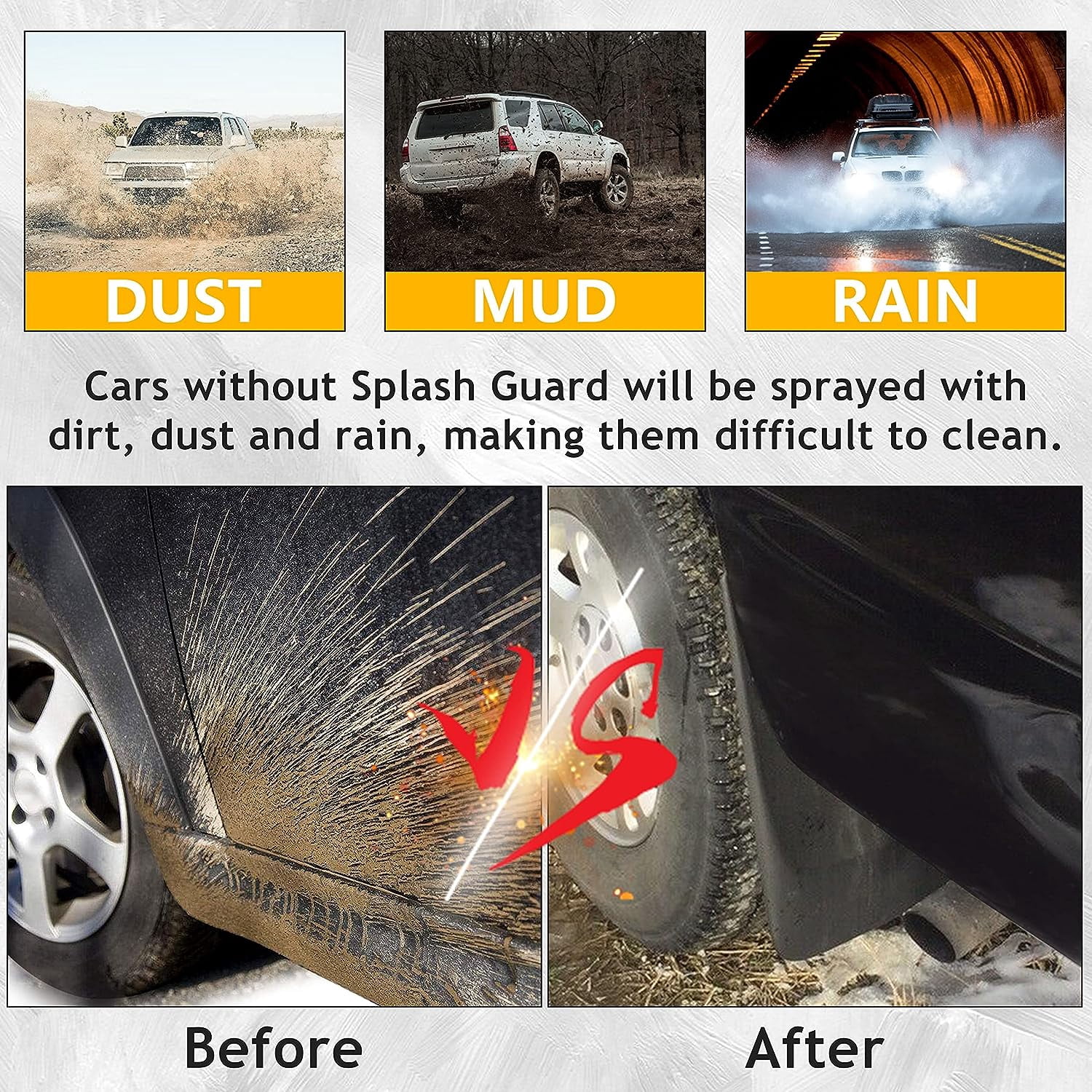 Kojem Mud Flap for 2001-2014 Chevy Chevrolet Silverado Tahoe Avalanche Suburban Replace for 19213393 Splash Guard 4PCS