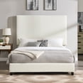 thumbnail image 3 of Bridgevine Home Queen Size White Boucle Upholstered Platform Bed, 3 of 18