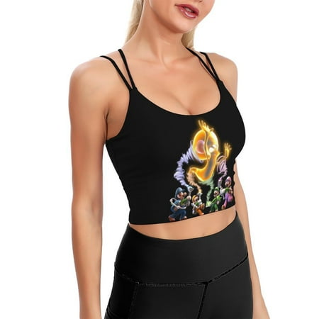 Game Luigi s Mansion Horror Sports Bra For Women Padded Crop Top Camisole Yoga Tank Top Vest Workout Tops Racerback With Built In Bra Activewear Fitness Gym