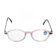 thumbnail image 4 of Gafas de lectura para personas mayores con bloqueo de luz azul, montura redonda de alta definición para hombres y mujeres +250 montura de rayas rosas, 4 of 14