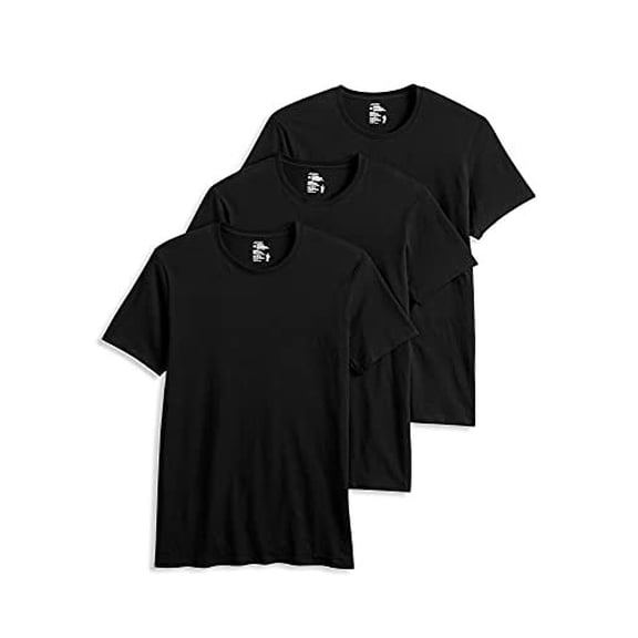 Jockey Men's Undershirt Cotton Stretch Crew Neck T-Shirt - 3 Pack, Black, M