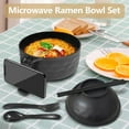 thumbnail image 4 of Ramen Bowl Set, Microwave Instant Noodles Bowl with Chopsticks Spoon, College Dorm Room Essentials, Black, 4 of 6