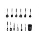 thumbnail image 1 of Juego de utensilios de cocina de silicona de 12 piezas, negro, 1 of 5