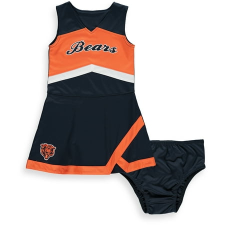 Chicago Bears Girls Preschool Cheer Captain Jumper Dress - Navy/Orange