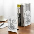 thumbnail image 5 of KLL Dragon Nest Sketch Print Wood Book Ends for Shelves,1 Pair Wood Bookends Book Holder Stand Decorative, Book Stoppers for Heavy Duty Books CD File Video Games, 5 of 8