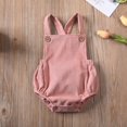 thumbnail image 2 of Newborn Baby Corduroy Sleeveless Romper Solid Color Backless Jumpsuit, 2 of 8