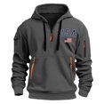thumbnail image 1 of Men's Casual Long Sleeve Hoodie Spring Autumn Outdoor Comfortable Unique Design Solid Color Pullover Sweatshirt for Large Size, 1 of 2