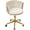 Beige, variant on HENGJIANYI Velvet Woven Home Office Chair, Modern Swivel Desk Chair with Wheels, Height Adjustable Vanity Chair with Gold Metal Base and Hand Weaving Back, Beige