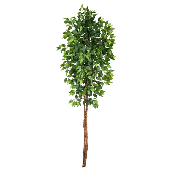 Nearly Natural 6ft. Artificial Double Trunk Ficus Tree (No Pot), Green
