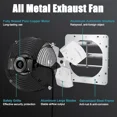 thumbnail image 6 of 7 Inch Shutter Exhaust Fan, Wall Mount Attic Fan with Power Cord for Greenhouses, Sheds, Garages, Chicken Coops, Barns Ventilation, 760 CFM, 6 of 7