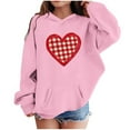 thumbnail image 2 of Valentines Day Hoodie for Girls Pink Kids Heart Hooded Sweatshirt Valentine Outfit Cute Girls Pullover,Size 11-12 T, 2 of 5