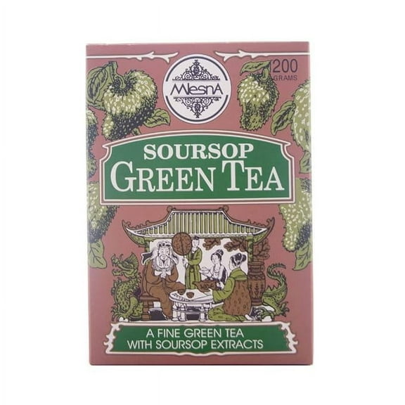 Mlesna Pure Ceylon Soursop Green Tea Graviola Loose Tea Boxes. (200g)