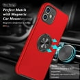 thumbnail image 4 of Entronix Case Designed for Apple iPhone 11 Heavy Duty Case with Built-in Kickstand, Dual Layer Protection with Rotating Holder Ring, Sturdy Case for Apple iPhone 11, Red, 4 of 6