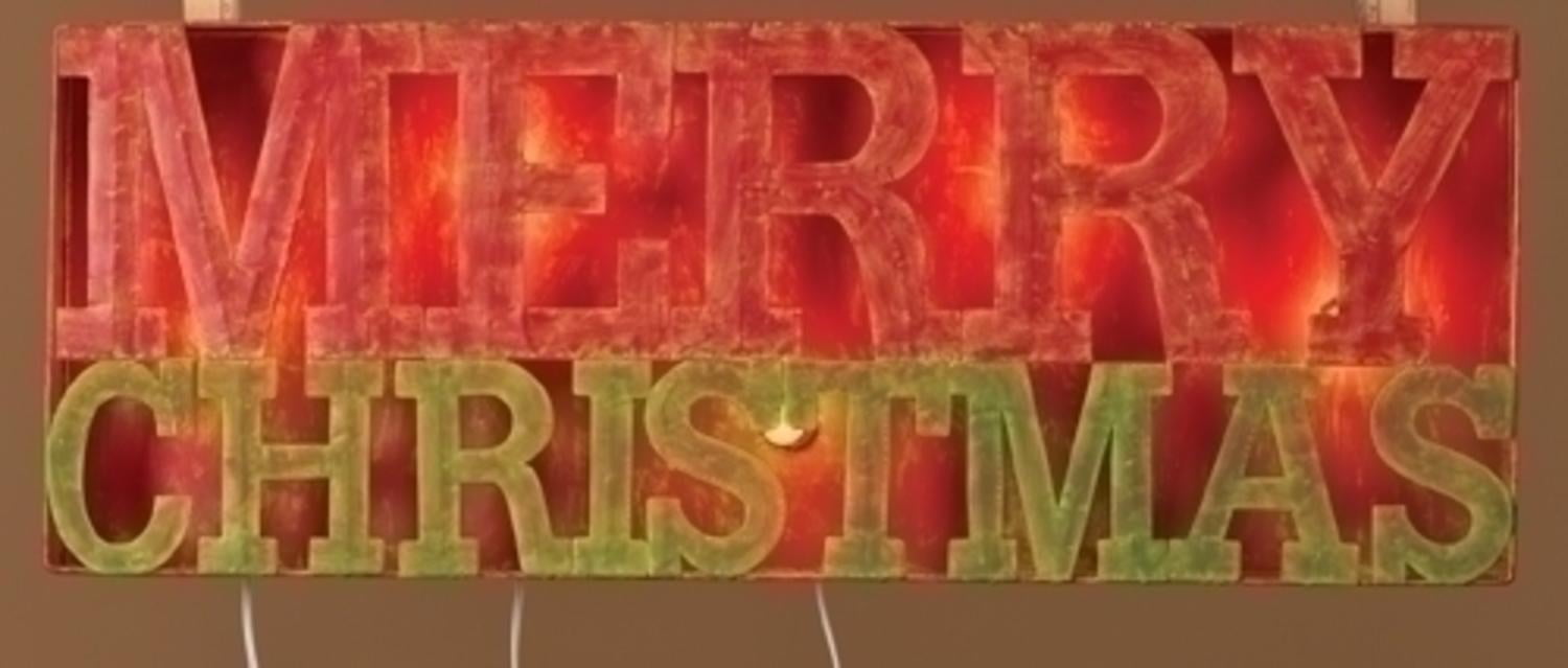 33&quot; Lighted &quot;Merry Christmas&quot; Outdoor Yard Art Sign - Walmart.com