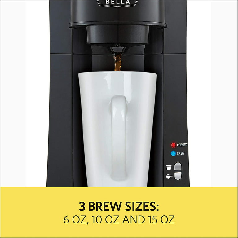 Bella Single Serve Coffeemaker in black/silver drops to just $30 for today  only