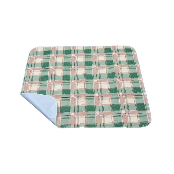 Essential Medical Supply Quik-Sorb 34" x 36" Plaid Quilted Reusable Underpad - Washable and Reusable Incontinence Bed Pads for Adults, Ideal for the Couch, Car and Bed