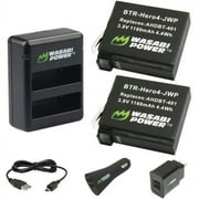 Wasabi GoPro HERO4 Dual USB Charger & 2 Li-Ion Batteries with Car Adapter Kit