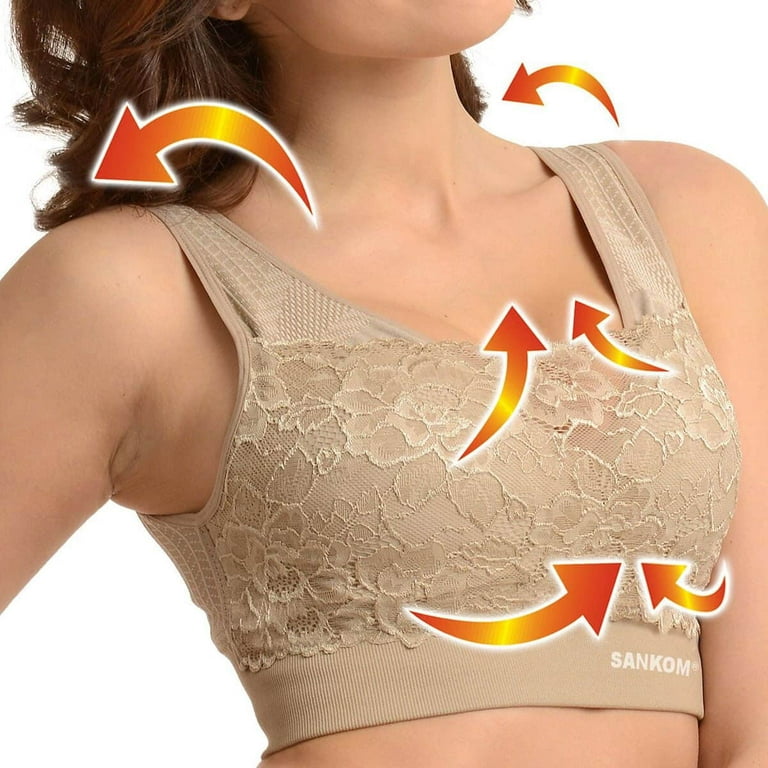 Shop LC SANKOM Beige Color Patent Classic Support & Posture Lace Bra- M/L  Birthday Gifts