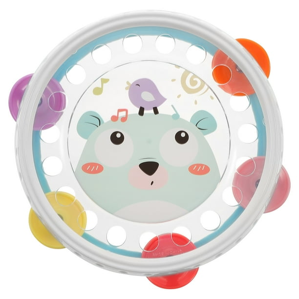 FELTECHELECTR Pandereta para niños, campana de mano, juguete, tambor, instrumento de percusión para niños.