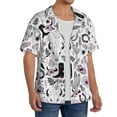 thumbnail image 4 of KLL Cowboy Print Men's Shirt Short Sleeve Button Down Summer Cuba Beach Shirts- Large, 4 of 7