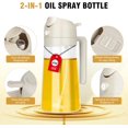 thumbnail image 5 of Oil Spray Bottle, 2-in-1 Oil Dispenser and Vinegar Sprayer, 15.2oz/450ml Glass Cooking Oil Preparation Dispensers for Kitchen Cooking Air Fryer Salad Baking BBQ (White), 5 of 5